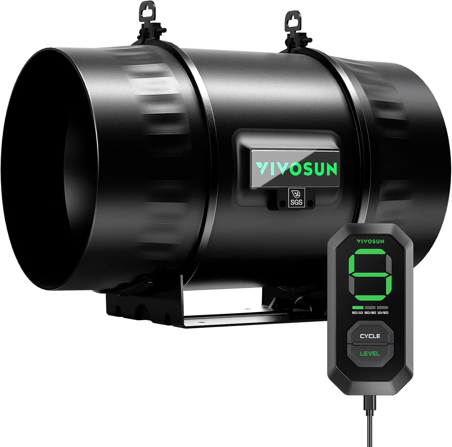 VIVOSUN T8 8" Inline Duct Fan & 3 Cycle Modes E12 Speed Controller, CFM EC Motor