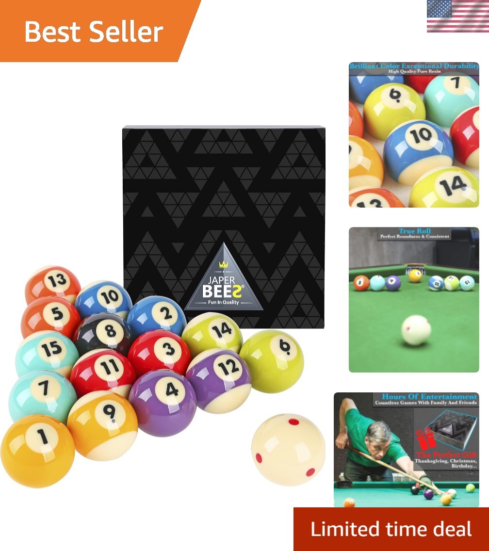 Billiard Ball/Pool Ball Set Complete 16balls 2-1/4" Regulation Size&Weight Re...