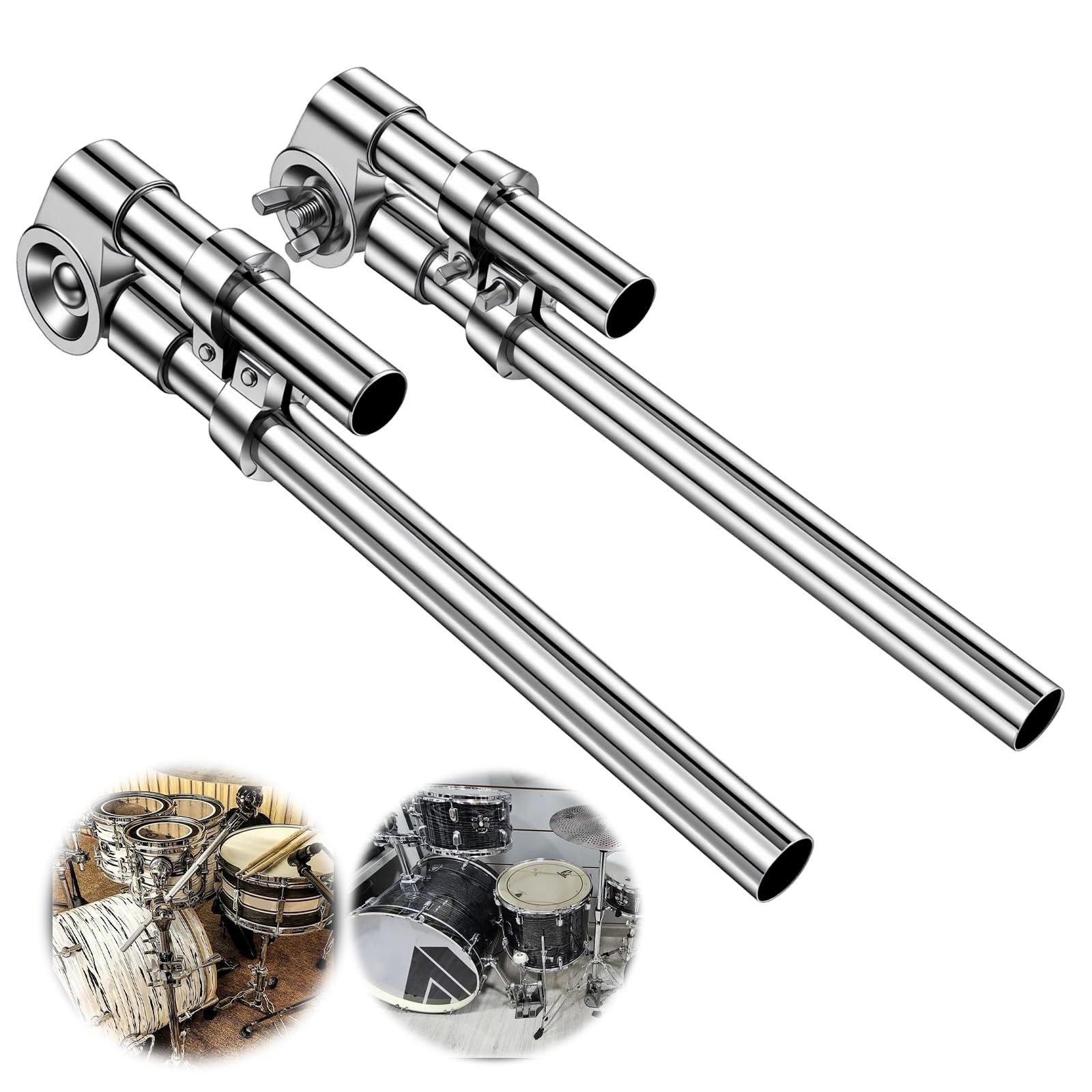 Tom Drum Brackets, 2 PCS Tom Mount Holder Arm, Adjustable Mounting Holder