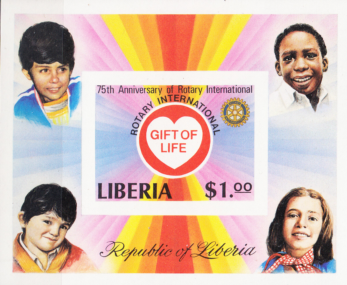 W LIBERIA 0866v ROTARY INTERNATIONAL 75TH ANNIVERSARY IMPERFORATED SOUVENIR SHT