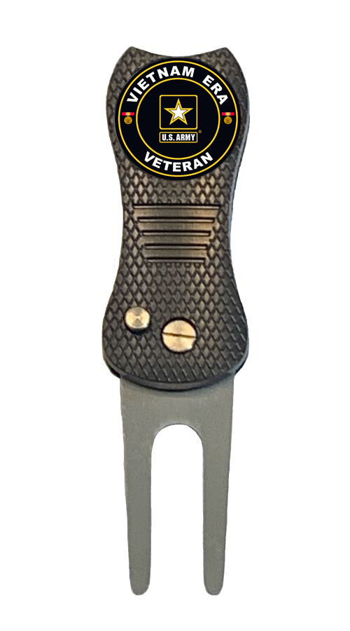 US Army Vietnam Vet Golf Ball Marker w/ Premium Switchblade Divot Tool Veteran