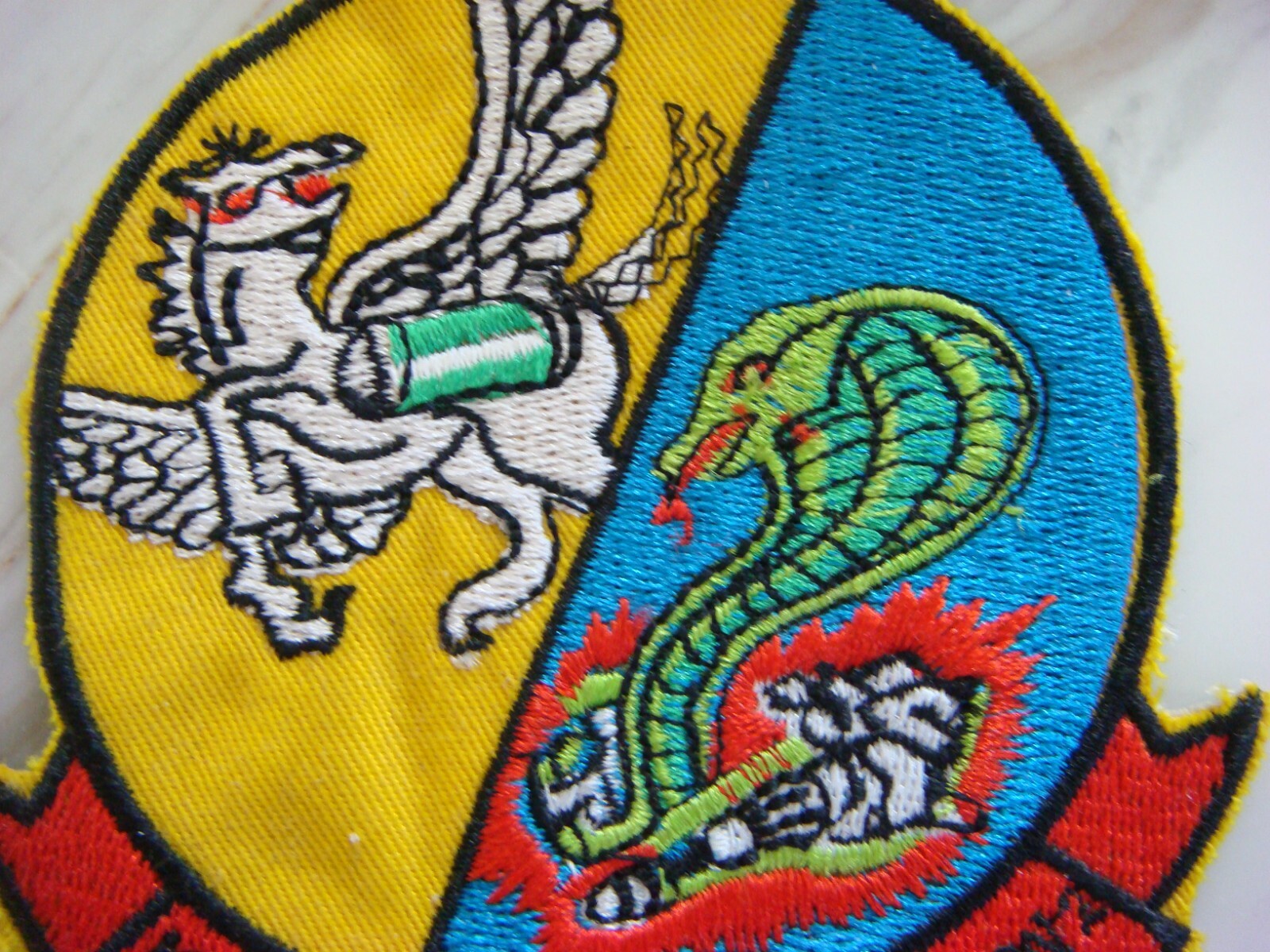 USMC VMO-2 MARINE OBSERVATION SQUADRON 2 "THE ANGRY TWO", VIETNAM WAR PATCH