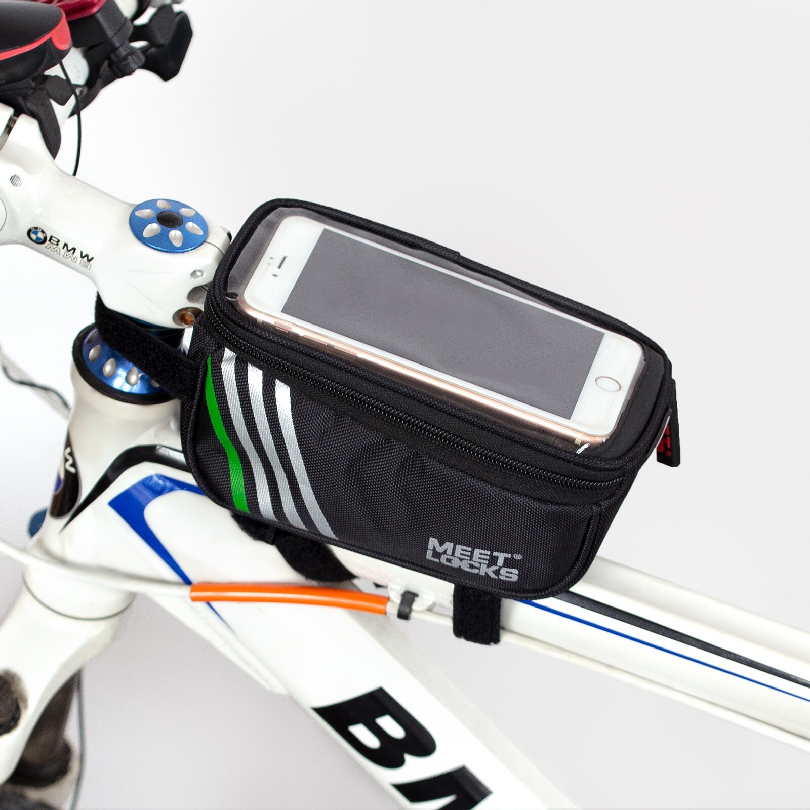 MEETLOCKS Bike Saddle Bag Tube Frame Case Storage Pouch Waterproof Phone Holder