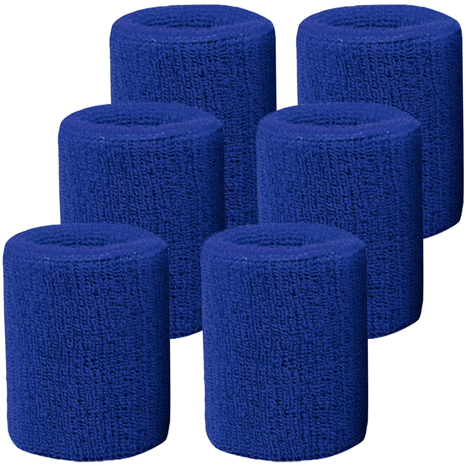 6 Pack 4 Inch Wrist Sweatbands Tennis Wrist Bands Absorbent Sweat Band for Me...