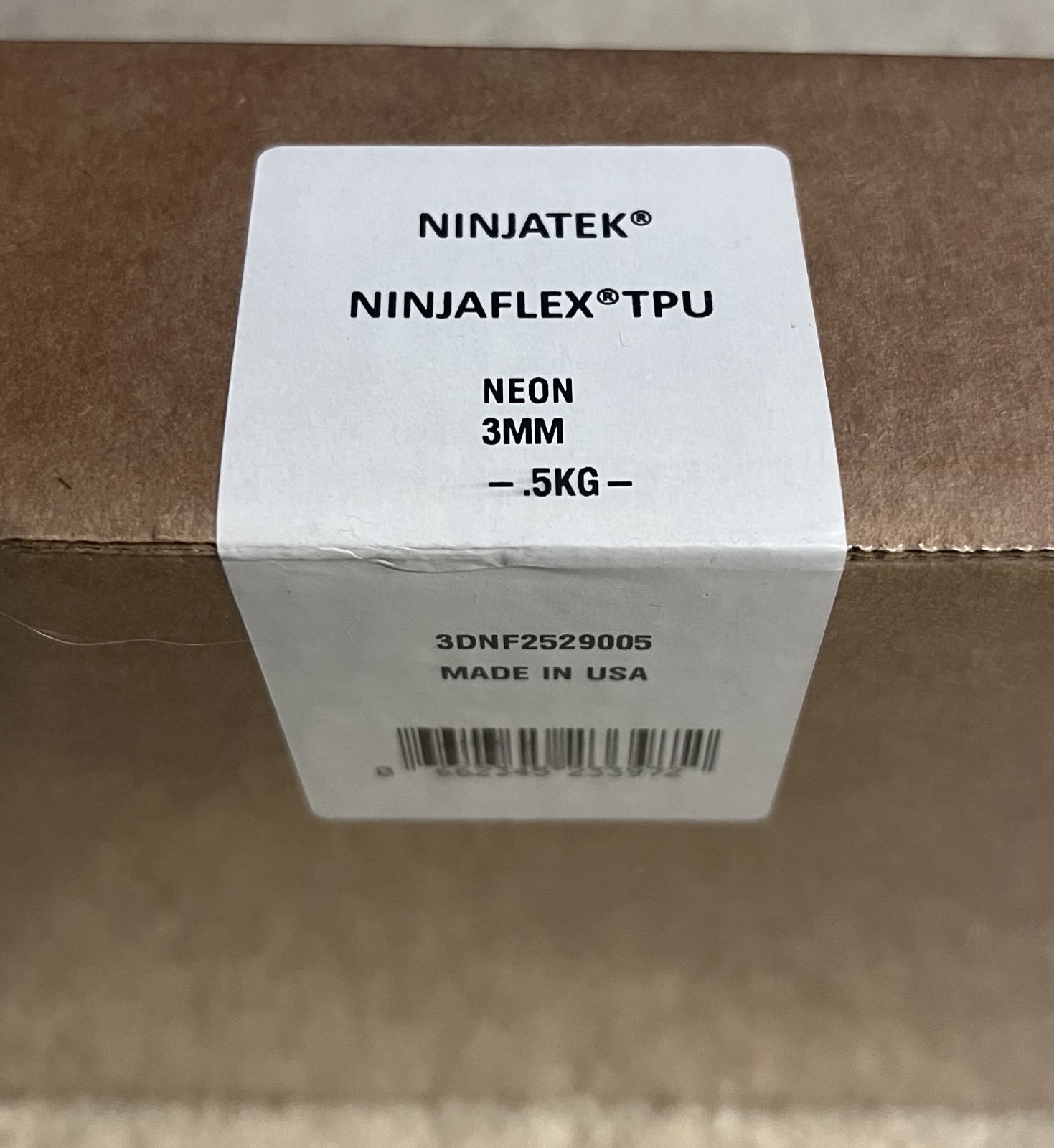 Ninjatek Ninjaflex 85A TPU Filament Glow In Dark Green .5kg 2.85mm (NEW IN BOX)