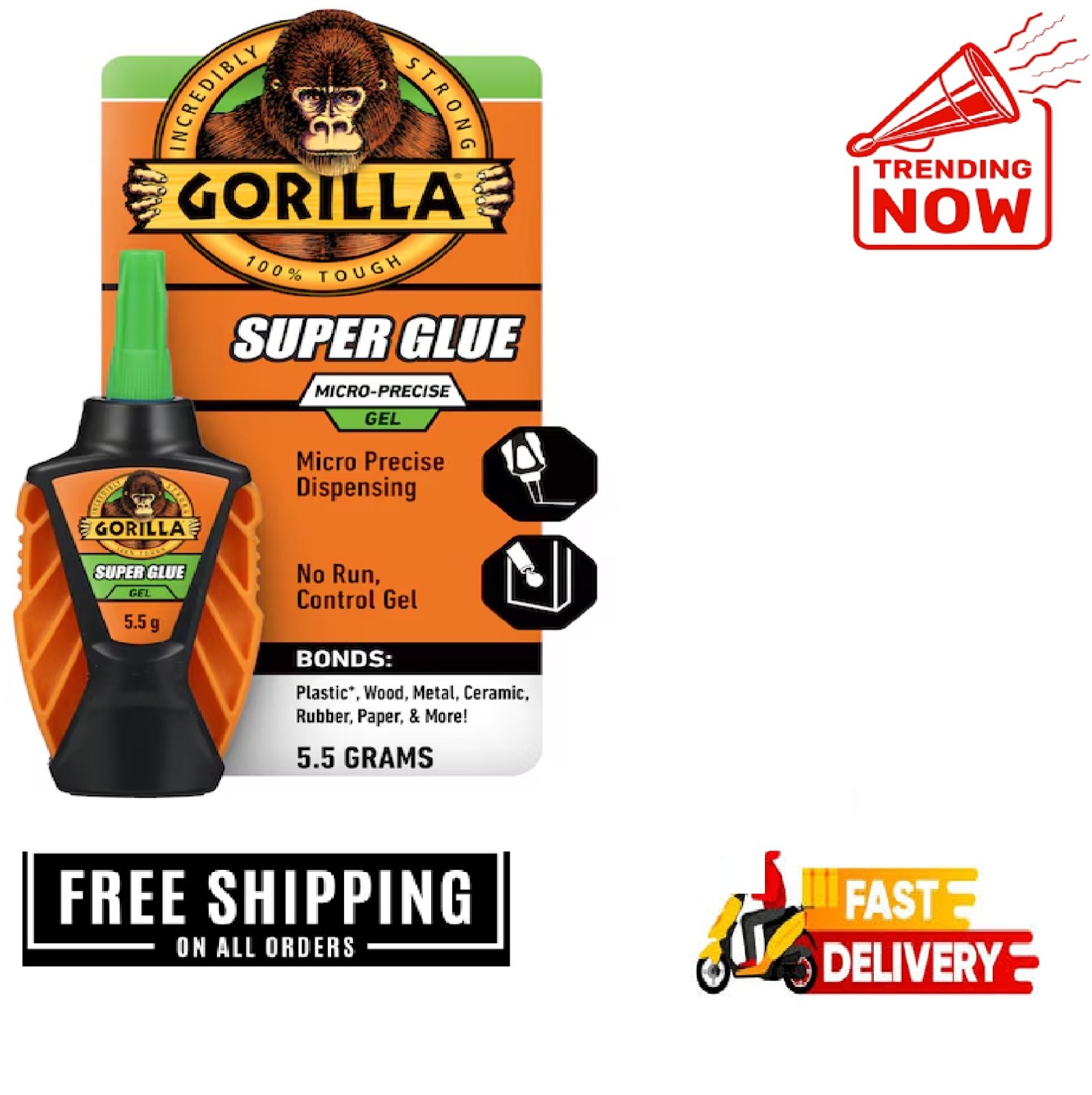 Gorilla Micro Precise 5-gram Gel Super Glue