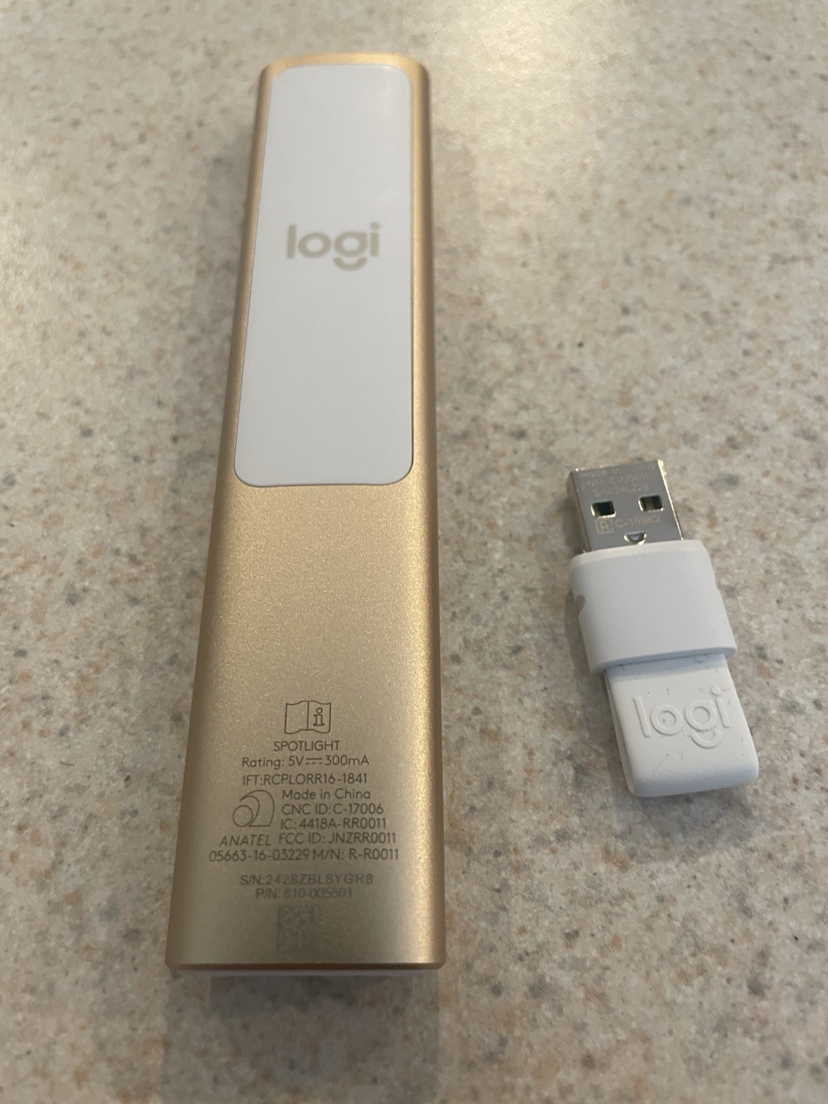 Logitech Slide Advancer Spotlight Gold Wireless Bluetooth