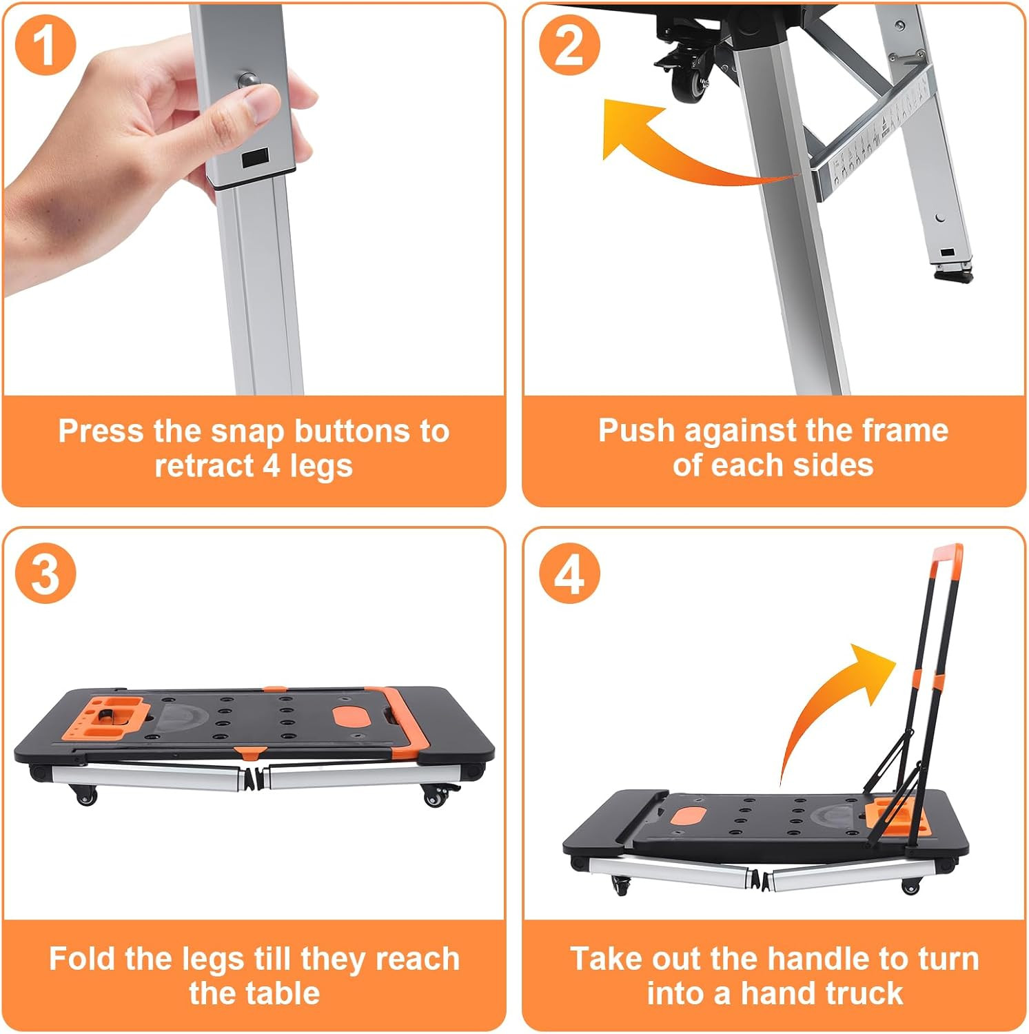 7 in 1 Work Benches Multifunctional Folding Work Table for Garage, Portable Work