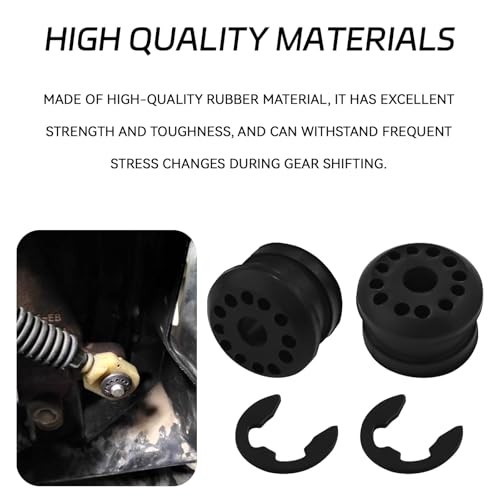 2PCS Transfer Case Shift Linkage Bushing with E-Clips, Transmission black
