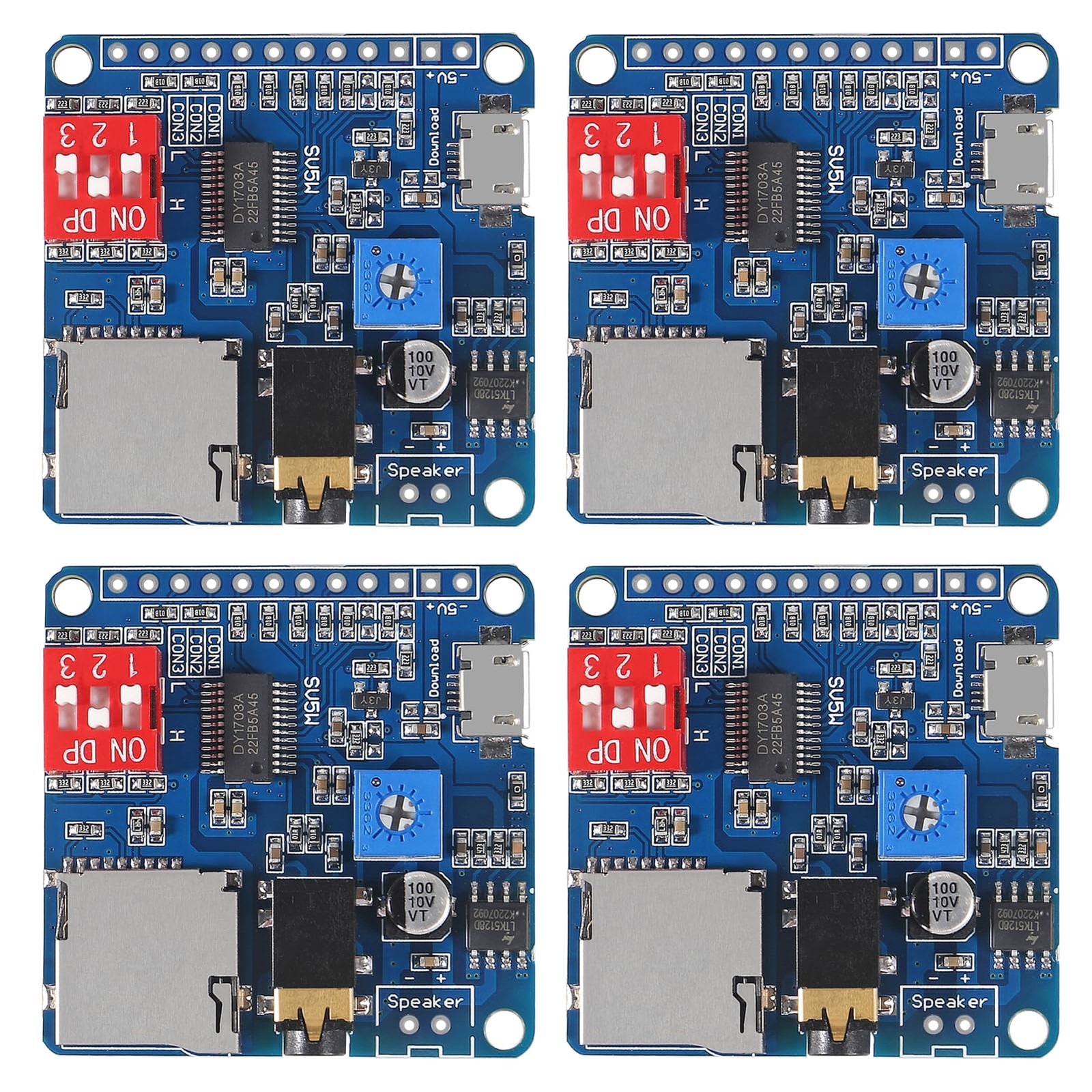 4 PCS DY-SV5W MP3 Voice Playback Module IO Trigger UART Serial Adapter