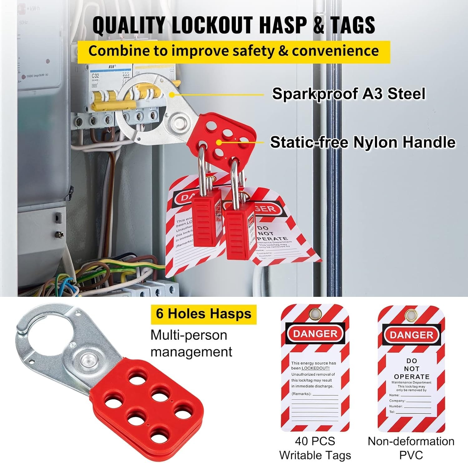 58 PCS Lockout Safety Devices for Industrial Electrical Work and Maintenance