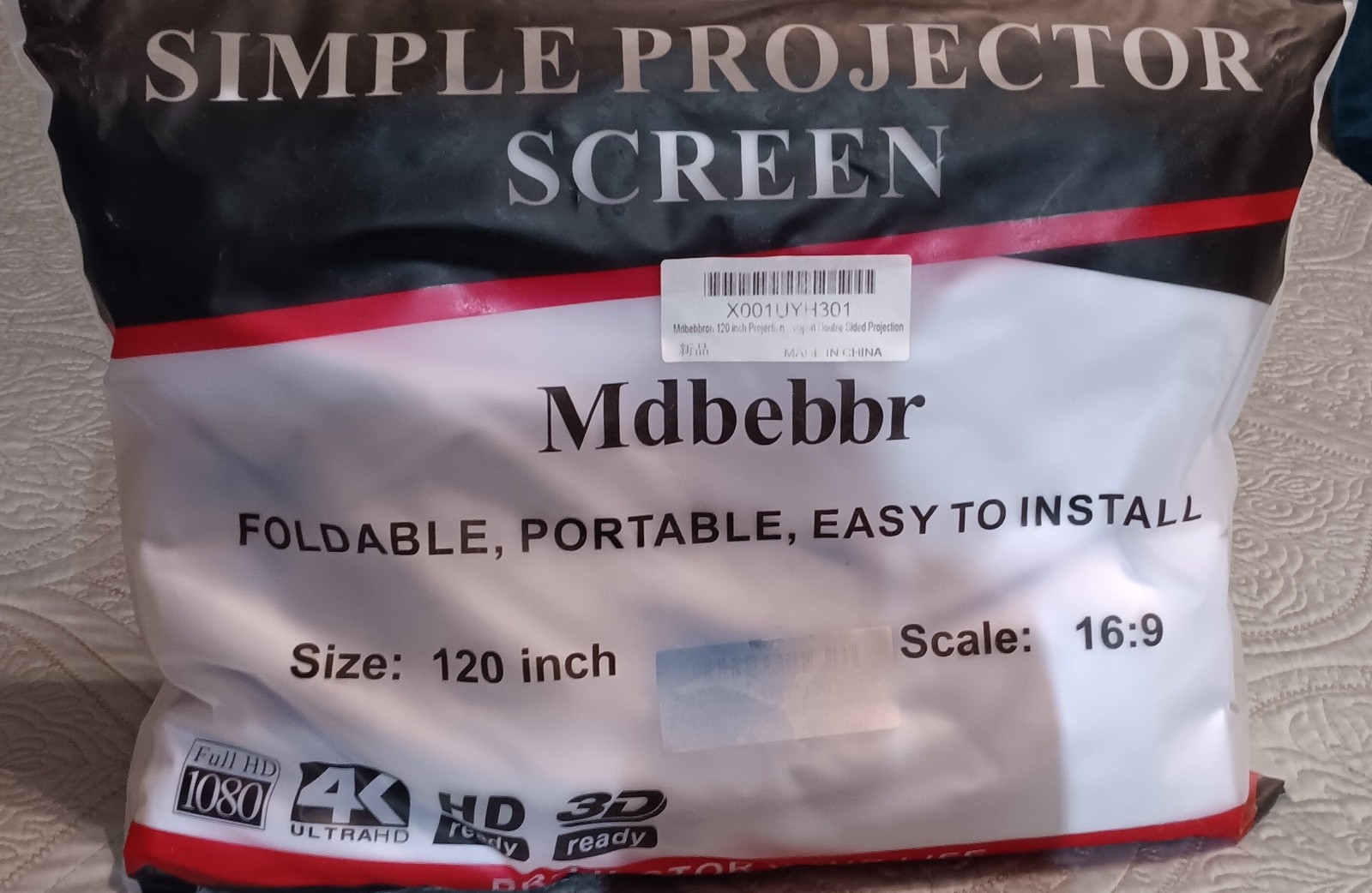 Portable Foldable Projector Screen 16:9 HD Outdoor Home Cinema Theater 3D Movie