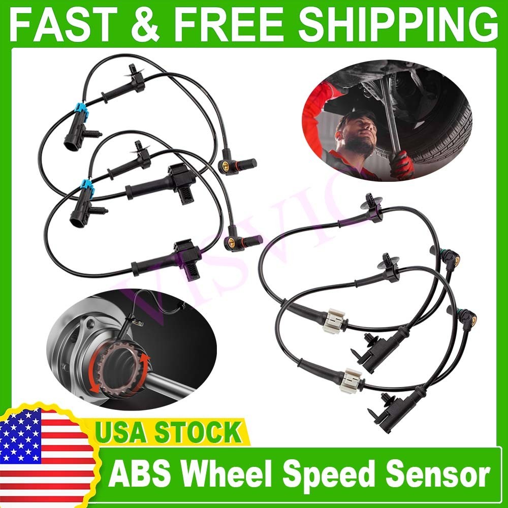 Front and Rear Left & Right ABS Wheel Speed Sensor 2 Pair for Chevy Silverado