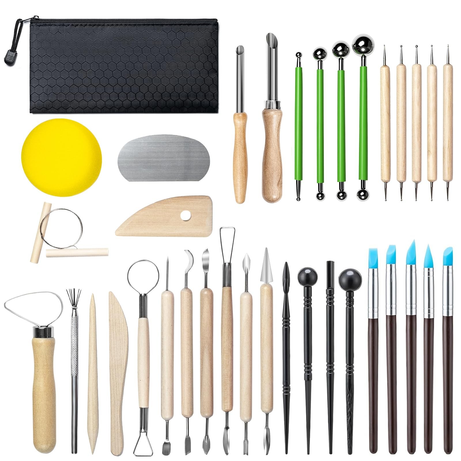 36 PCS Clay Sculpting Tools Kit Pottery Modeling Carving Set for Beginners