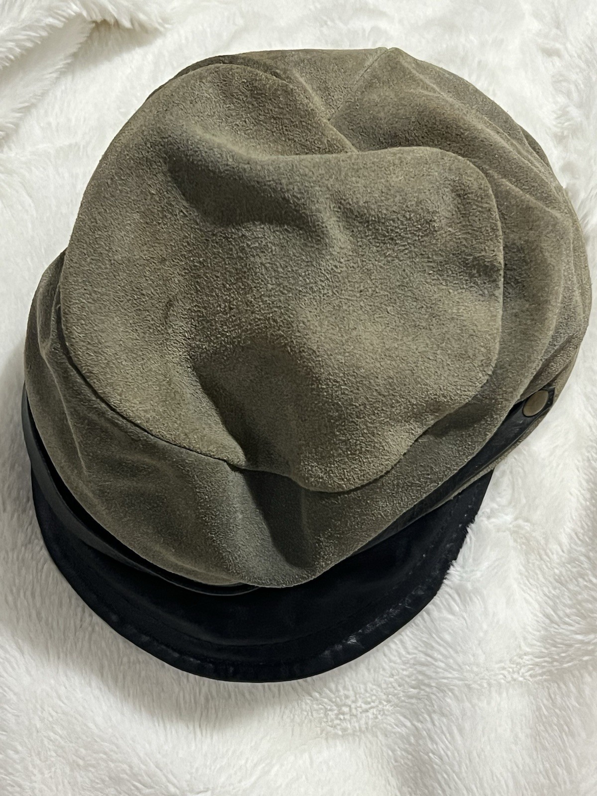 Vintage Reenactment Leather & Suede Cap Hat