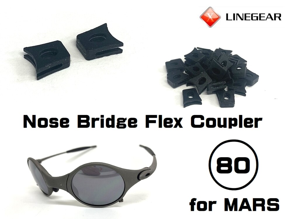LINEGEAR Nose Bridge Flex Coupler - Black for Oakley Mars - 2 pcs [NBFC80-BK]