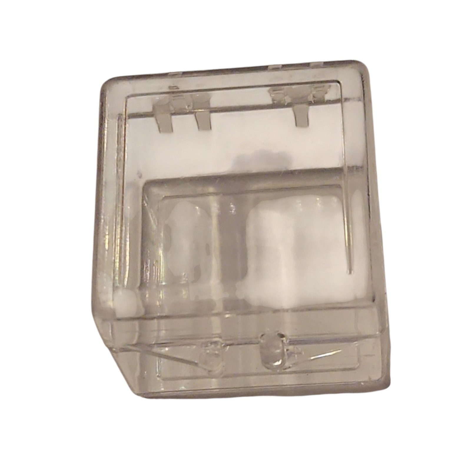 16 Small Hinged Plastic Storage Boxes 1" x 1" x 3/4" Clear as glass!