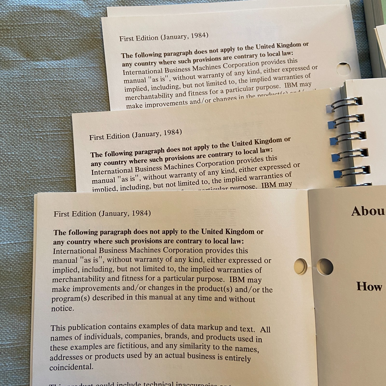 IBM Software Script/PC Book 1 2 3 1st Edition 1984 How To Quick Reference Manual