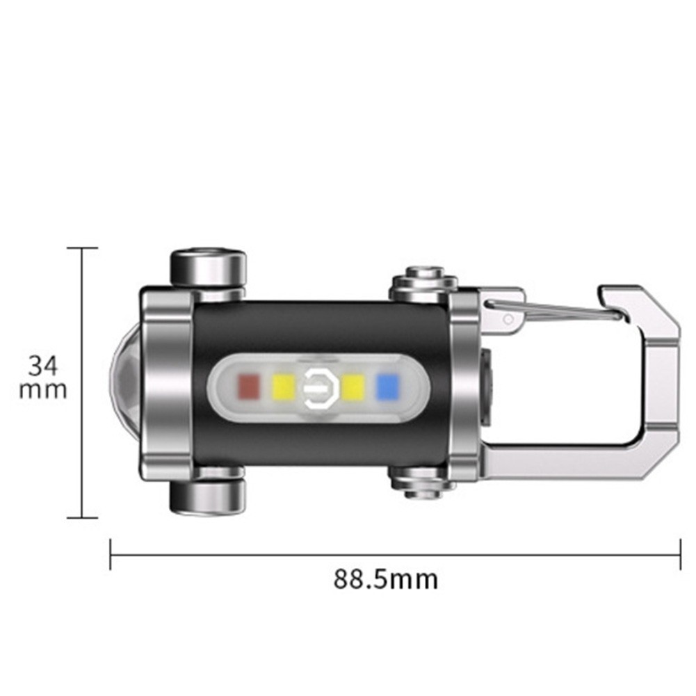 Lightweight Waterproof Mini Flashlight Keychain with Six Lighting Modes