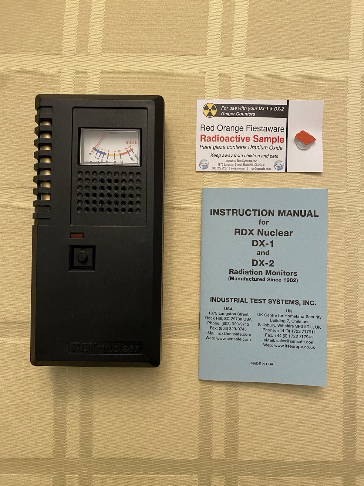 RDXNuclear DX-2 Nuclear Radiation Geiger Counter Made in the USA, 0 - 1000 uSv/h