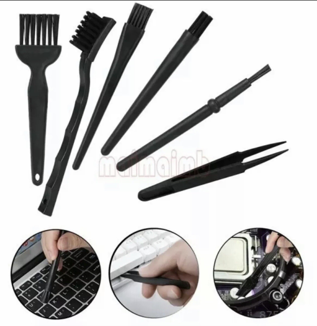 6pc/set Brush ESD BGA Rework PC PCB Motherboard logic board Dust Cleaning Tools