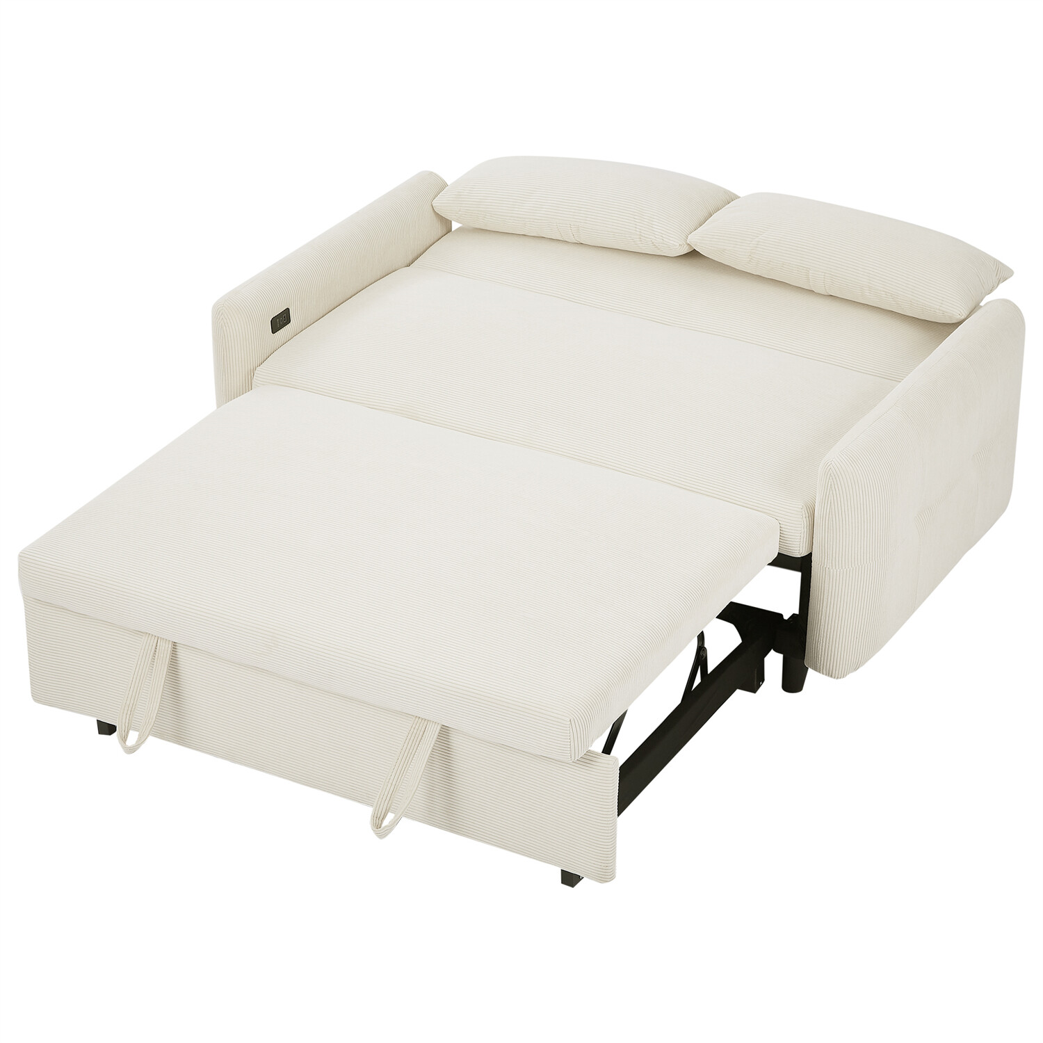 Convertible Sleeper Sofa Bed Loveseat Sofa Couch w/ Pull Out Bed & USB Ports
