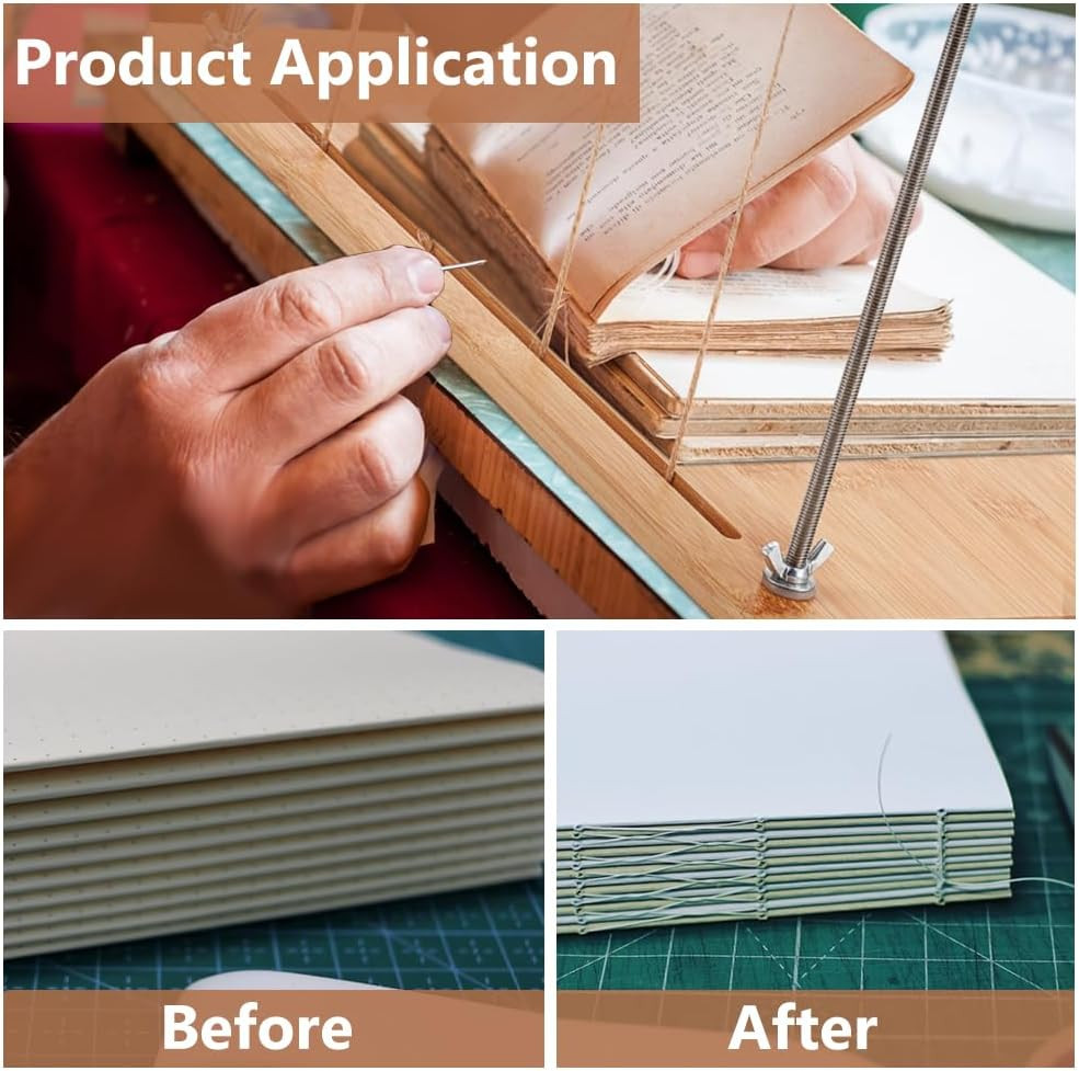 Bookbinding Sewing Frame Set, Wood Book Binding Kit with Rectangle