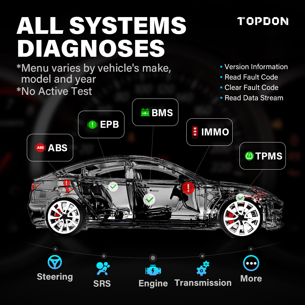 2025 TOPDON ArtiDiag800BT Car Diagnostic Tool Full System Bluetooth OBD2 Scanner