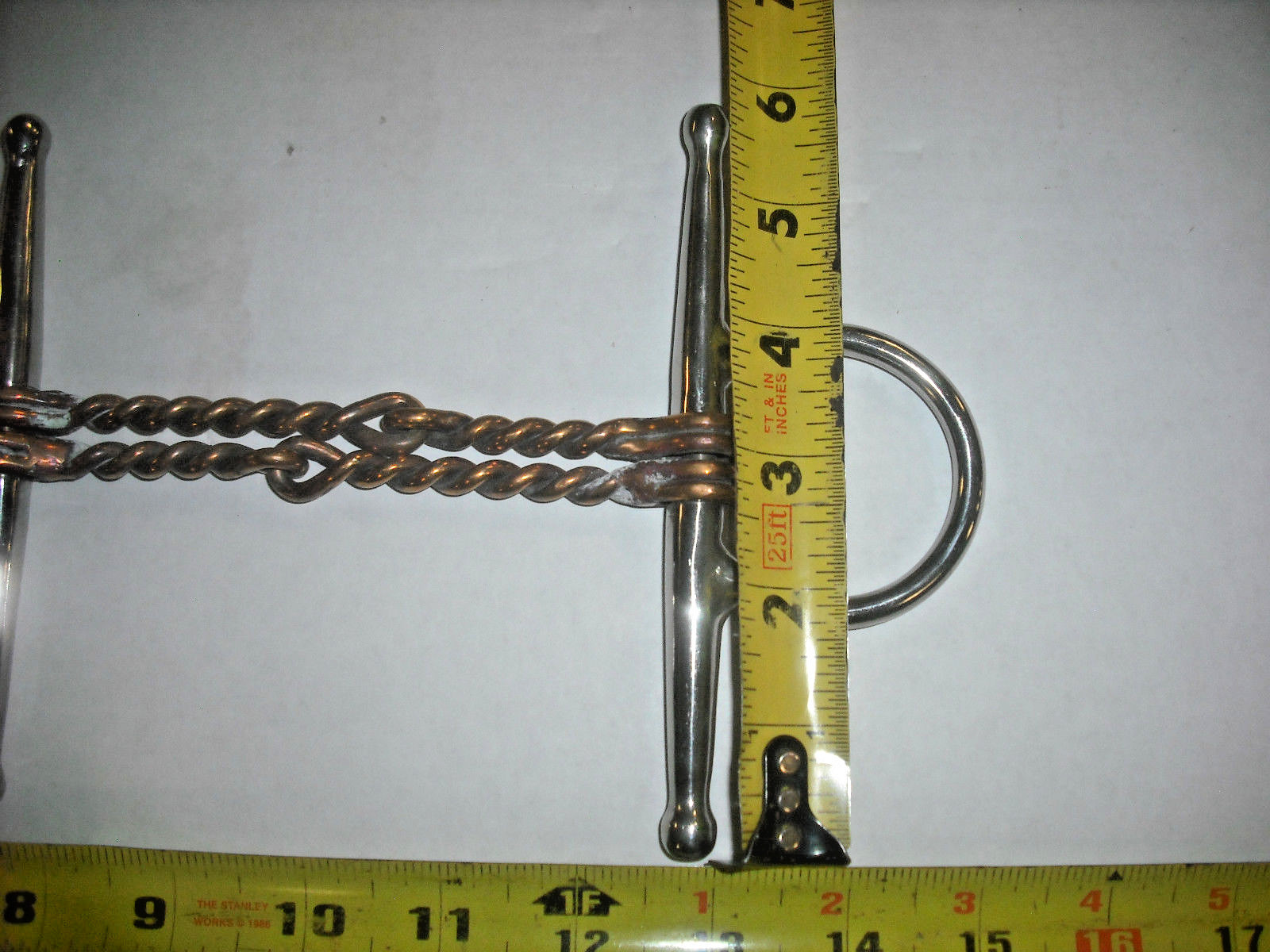 Stainless steel Double Twisted Copper Wire Full Cheek Snaffle Horse Bit - 5"