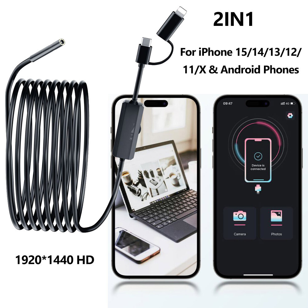 10M/5M/16.4ft Endoscope Borescope Snake Inspection Camera for Android iPhone 16