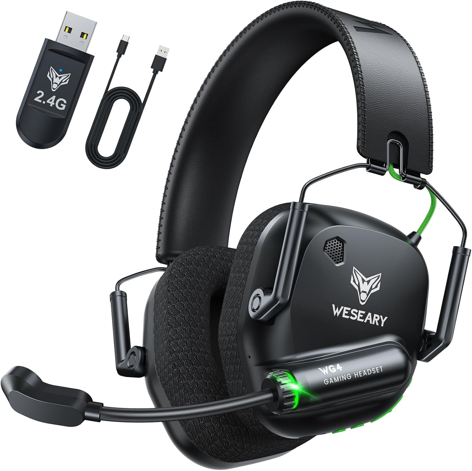 Wireless Gaming Headset for PC, PS5, PS4, Switch & Mac, Dual-Mode 2.4GHz & Bl...