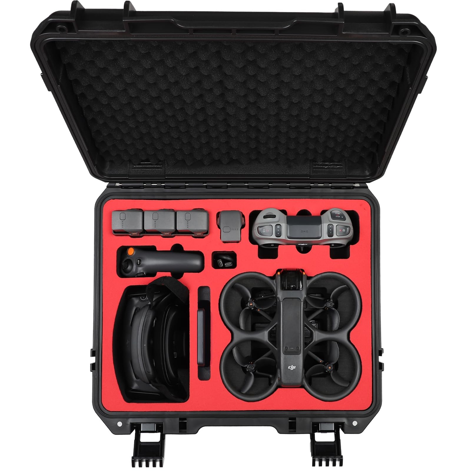 Drogear Waterproof Hard Case for DJI Avata 2 Fly 1347.5 cubic inches, Black
