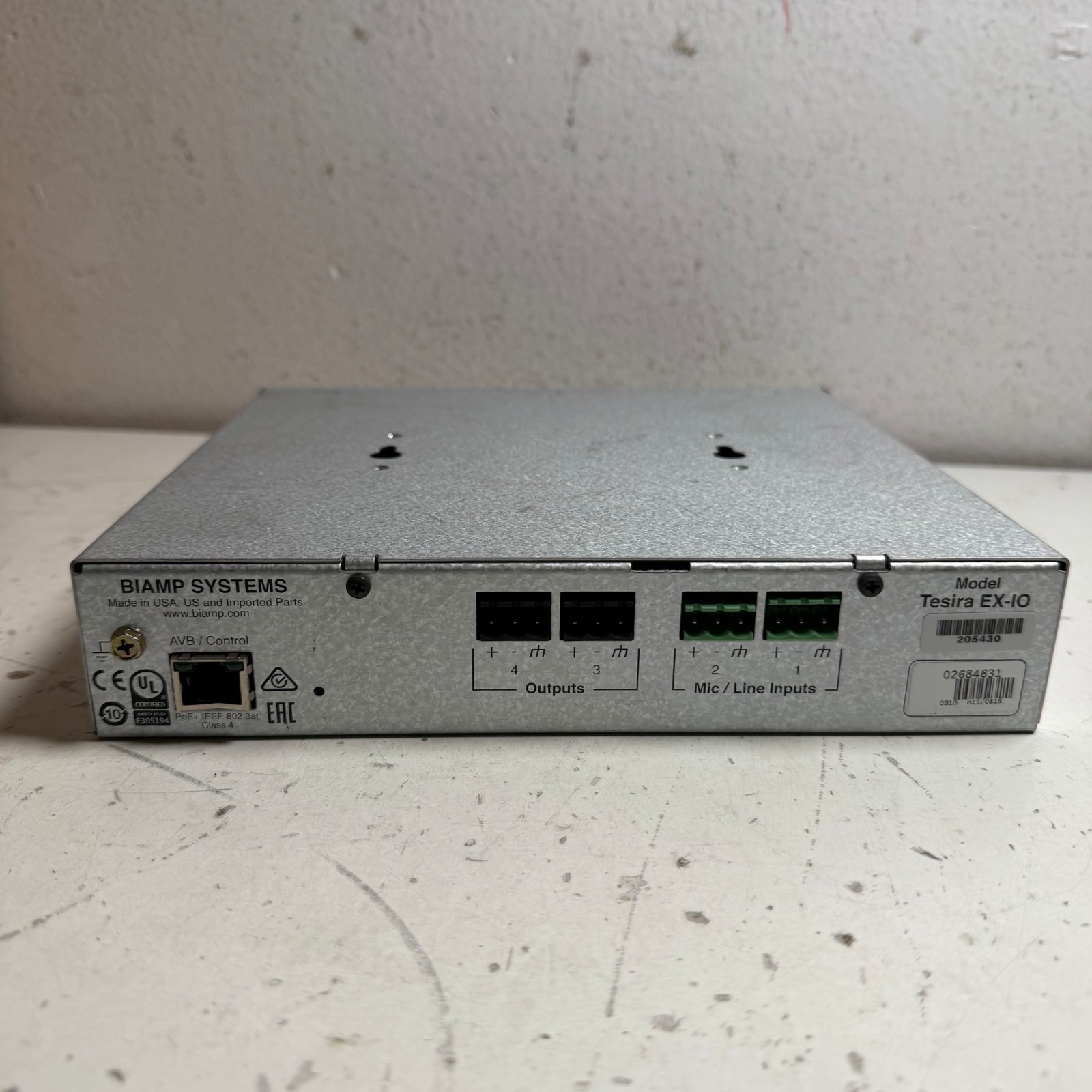 Biamp Tesira EX-IO Silver 4-Channel Input/Output Half-Rack Analog Audio Expander
