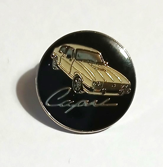 WHITE FORD CAPRI MK 3 PAIR OF METAL PIN BADGES COLLECTORS 2 ITEMS CAPRI & FORD