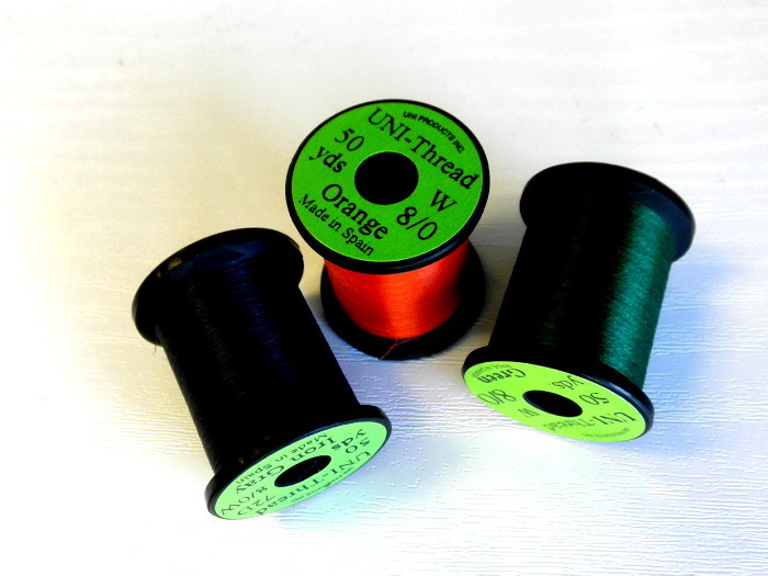 Fly Tying Thread,3 x Uni Midge thread, Pack of Three, Choice of colours #8/0