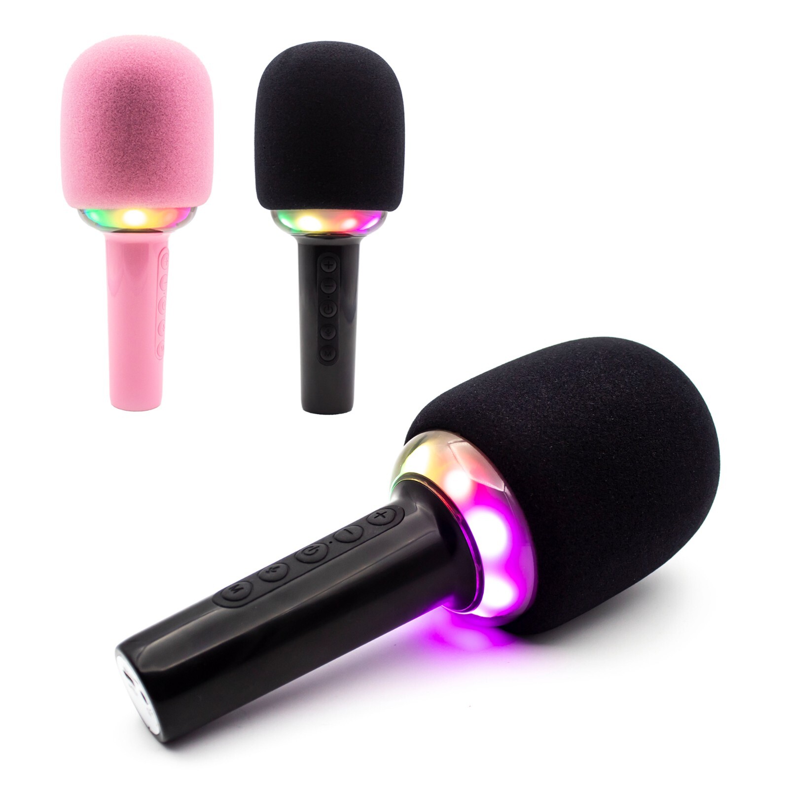 Zummy Bluetooth Karaoke Microphone with RGB Lights and Voice Changer