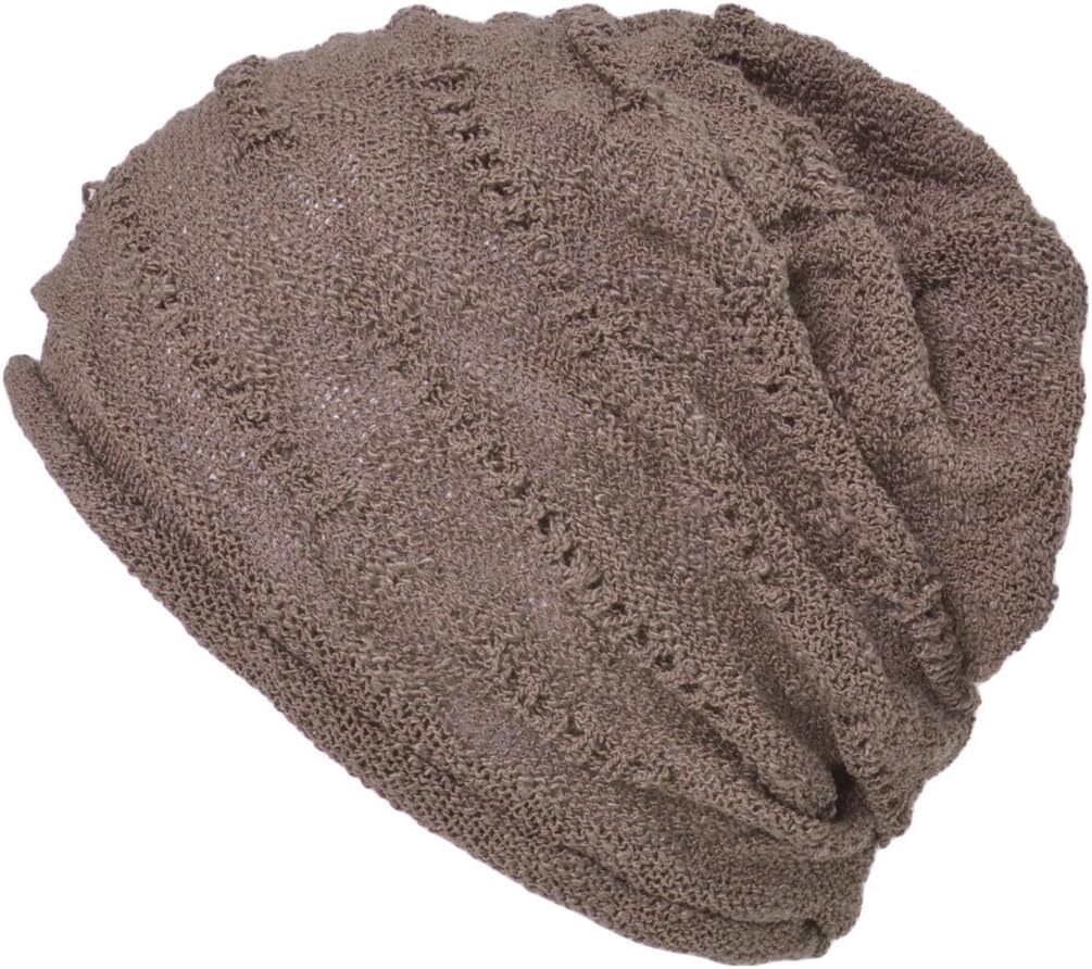 CHARM Mens Slouchy Summer Beanie - Womens Light-Weight Slouch One Size, Brown