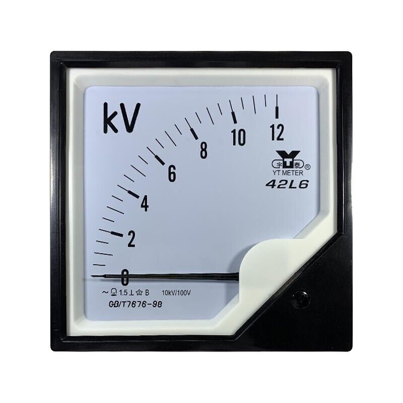 Zero Setting Square Dial Panel Analog Voltage Meter Voltmeter 42L6-V 10KV/100V