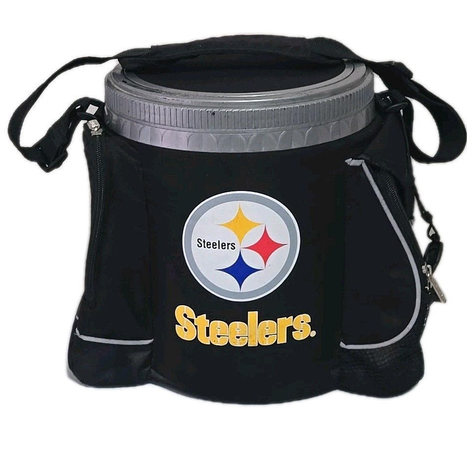 Vtg Pittsburgh Steelers NFL Pak Chest Cooler - Black Carrying Strap - Tailgate
