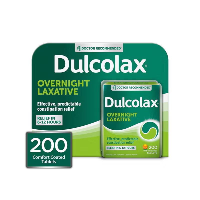 Dulcolax Laxative Tablets 200 Count Exp 06/2027 Constipation Relief Bisacodyl