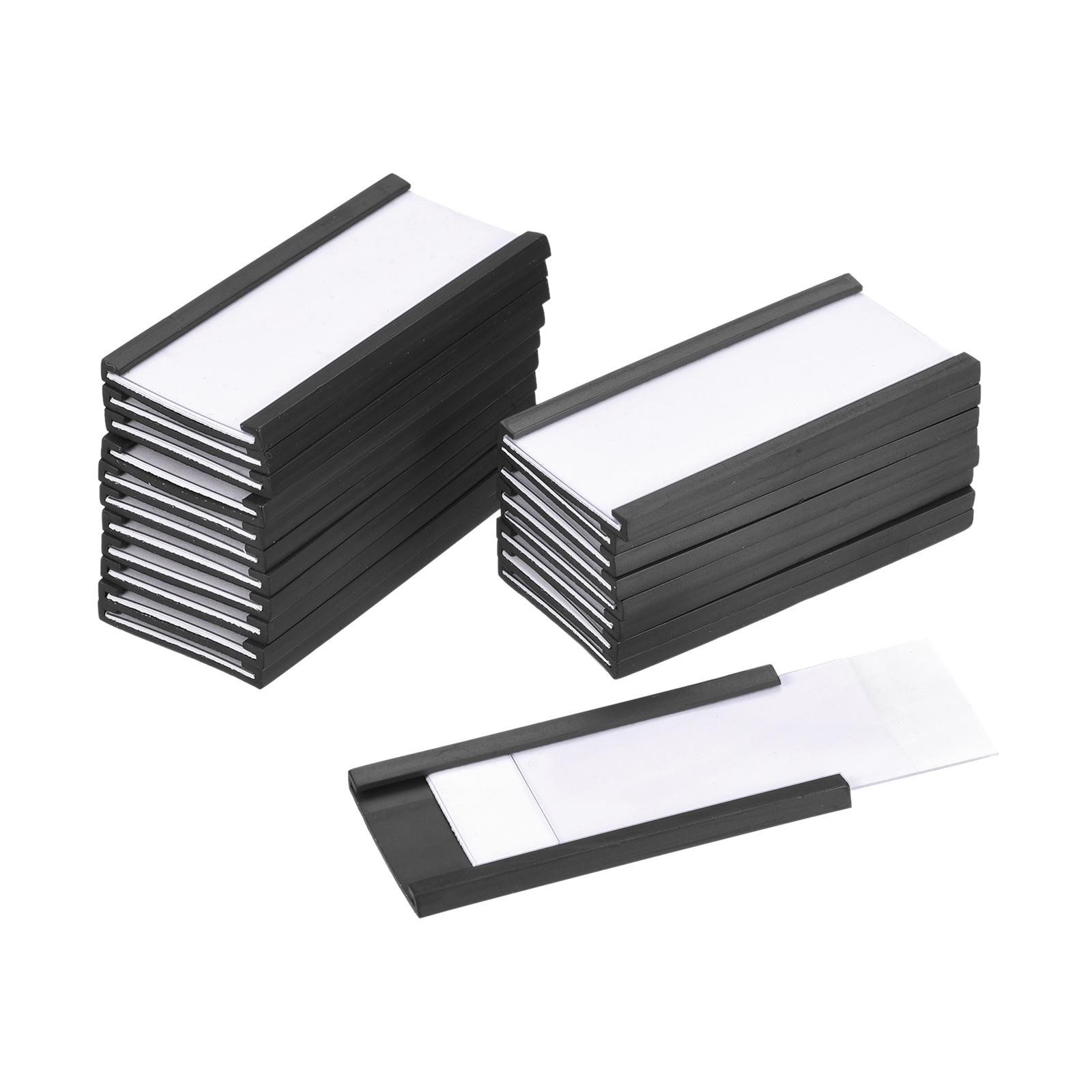Label Holders 2" x 1" C Channel Rubber Magnetic for Metal Shelves Organize 50pcs