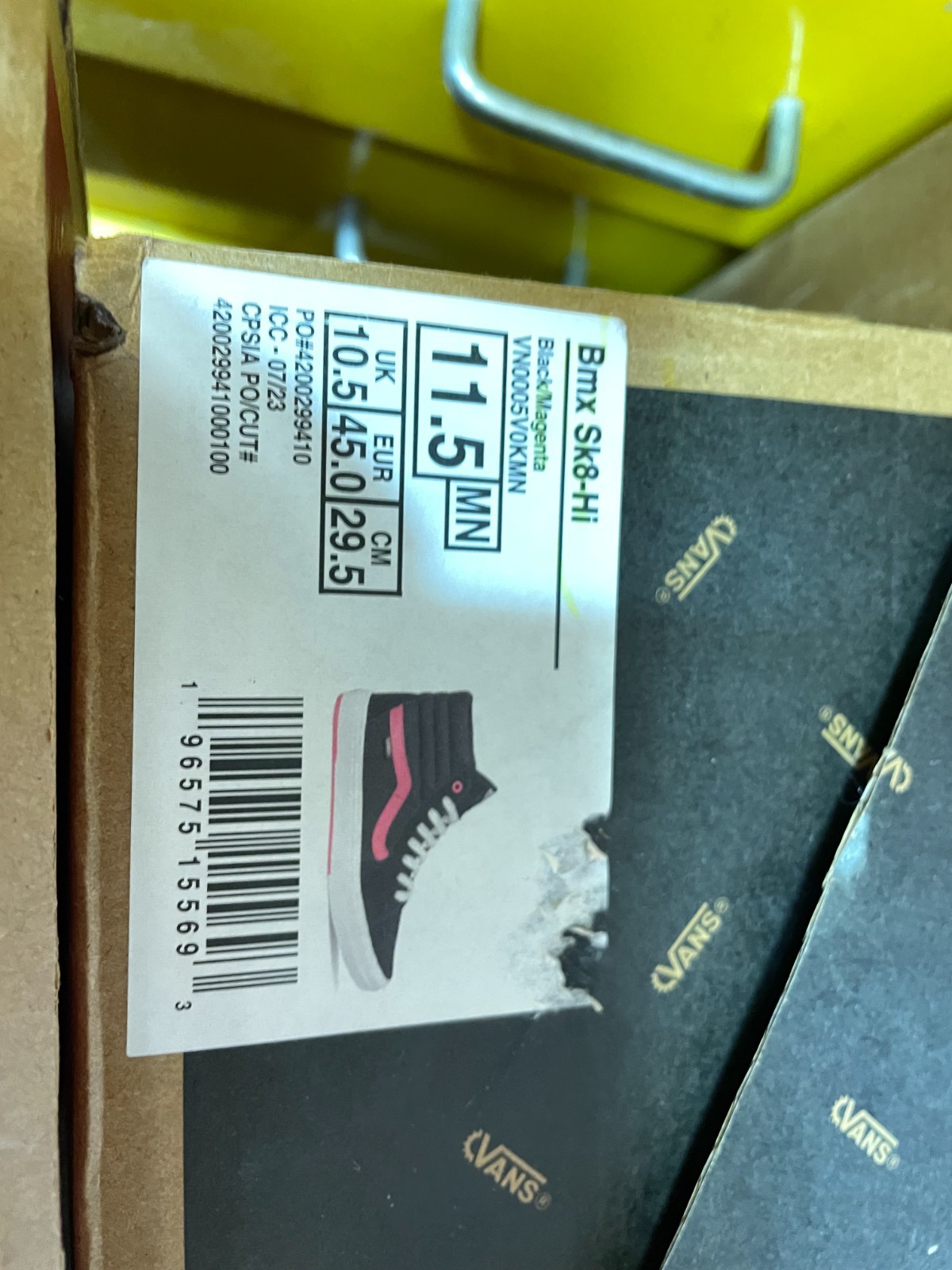 Vans BMX Sk8-Hi Black Magenta Size US 11.5 Men's New VN0005V0KMN Rare Sneakers