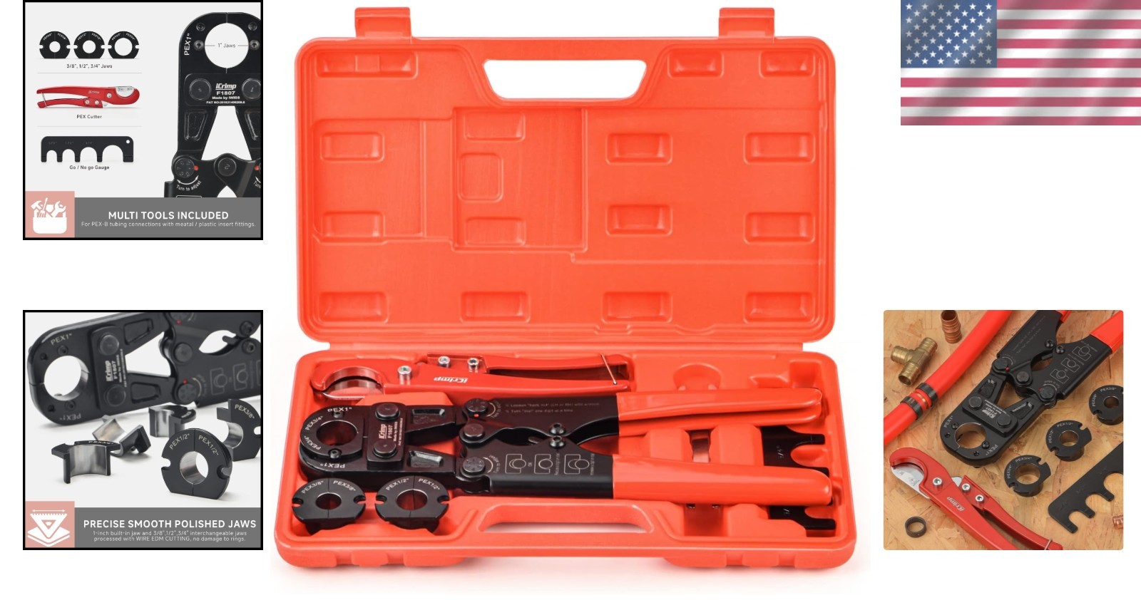 Professional iCrimp PEX Crimping Tool Kit for Efficient Plumbing Installations