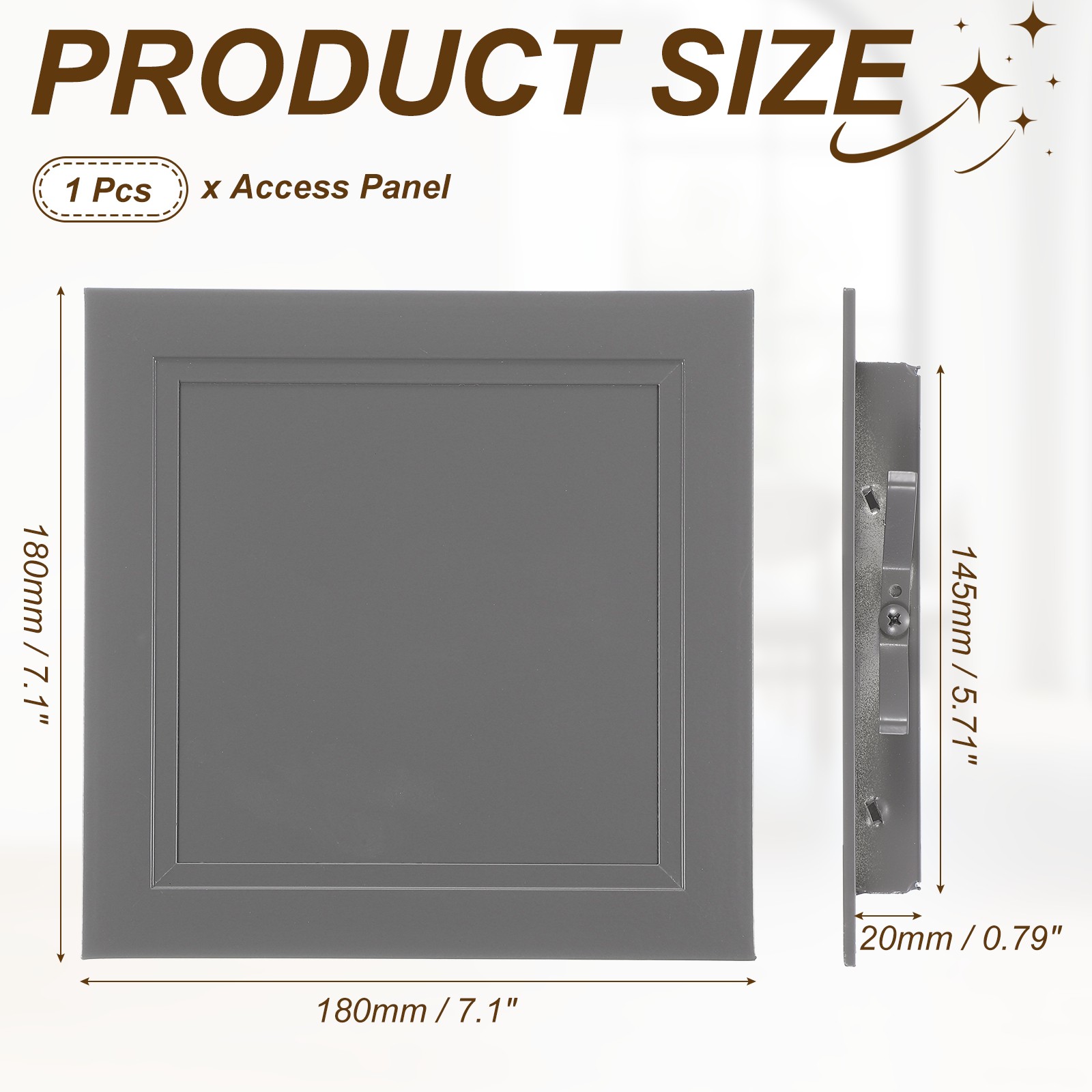 Access Panel (6" x 6") Plumbing Access Door Clip-on Installation, Gray