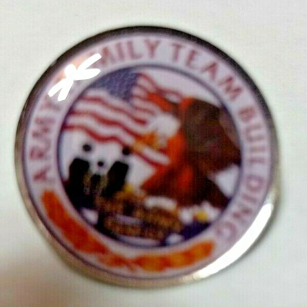 ARMY FAMILY TEAM BUILDING  THE ARMY FAMILY TIE TAC LAPEL PIN NIB SILVER IN COLOR