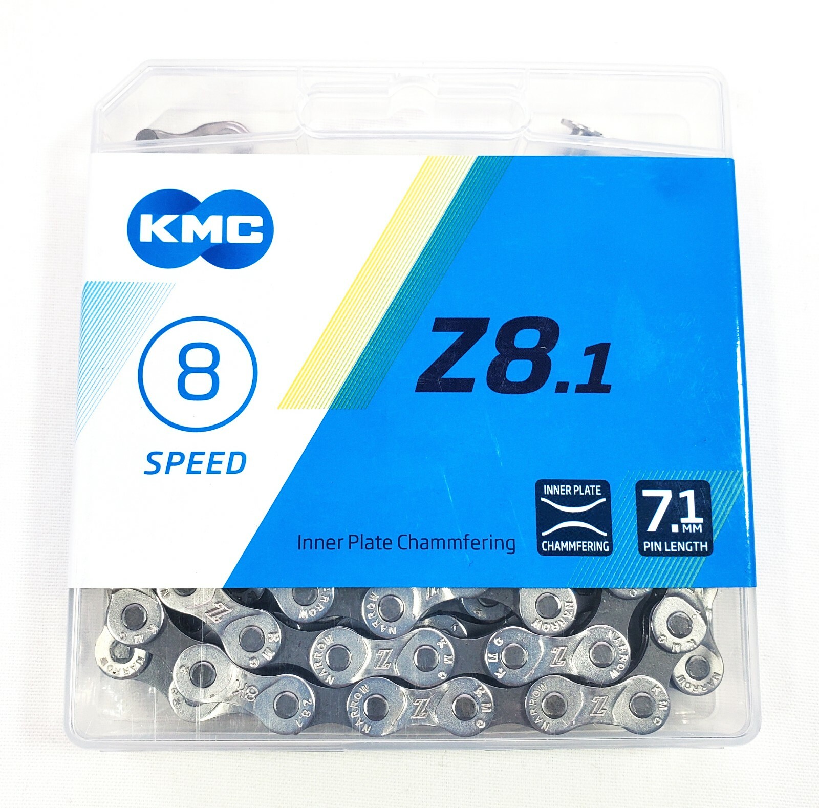 KMC Z8.1 1/2x3/32x116L 8speed 8spd Chain Silver Gray