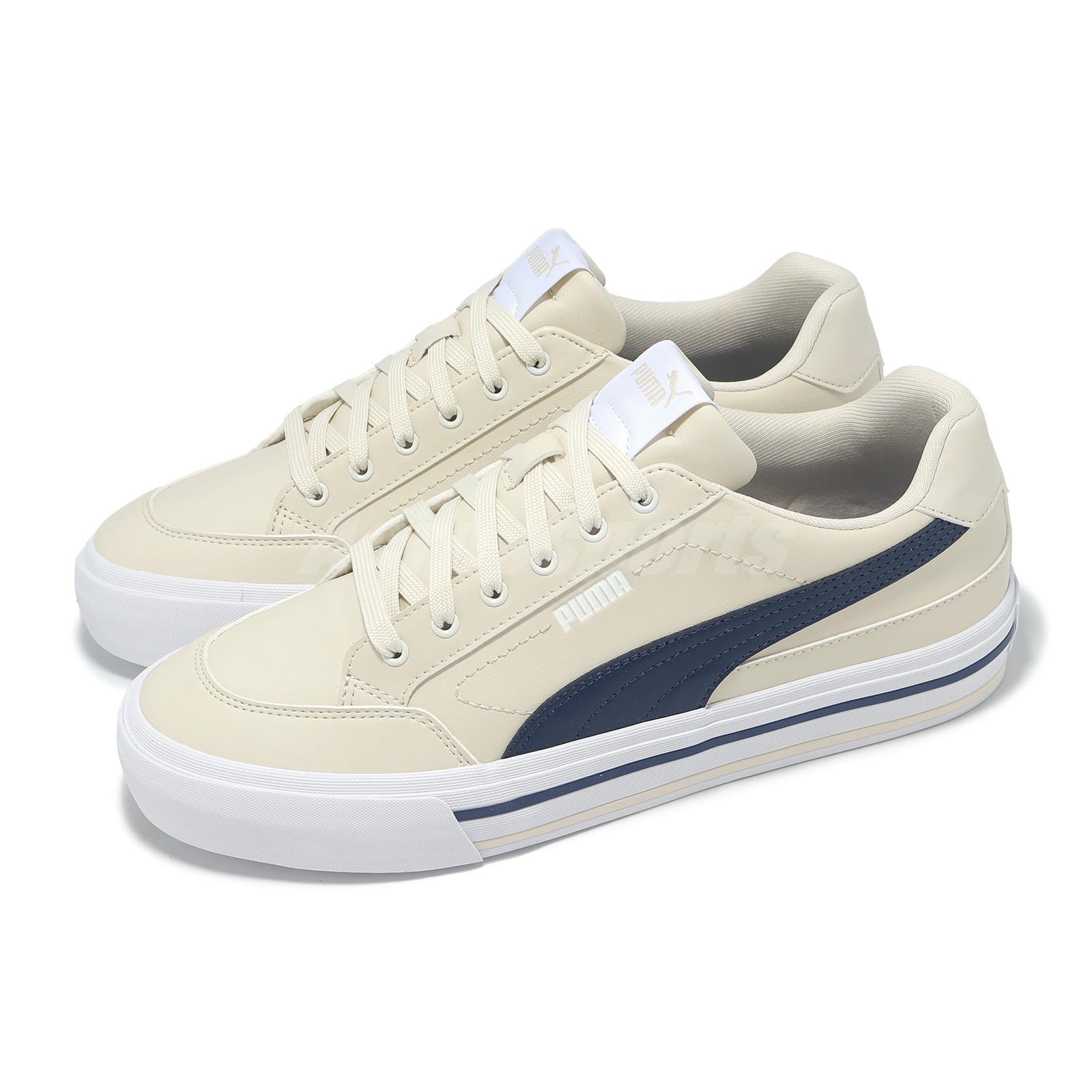 Puma Court Classic Vulc FS SL Ivory Navy White Men Unisex Casual Shoes 397568-11