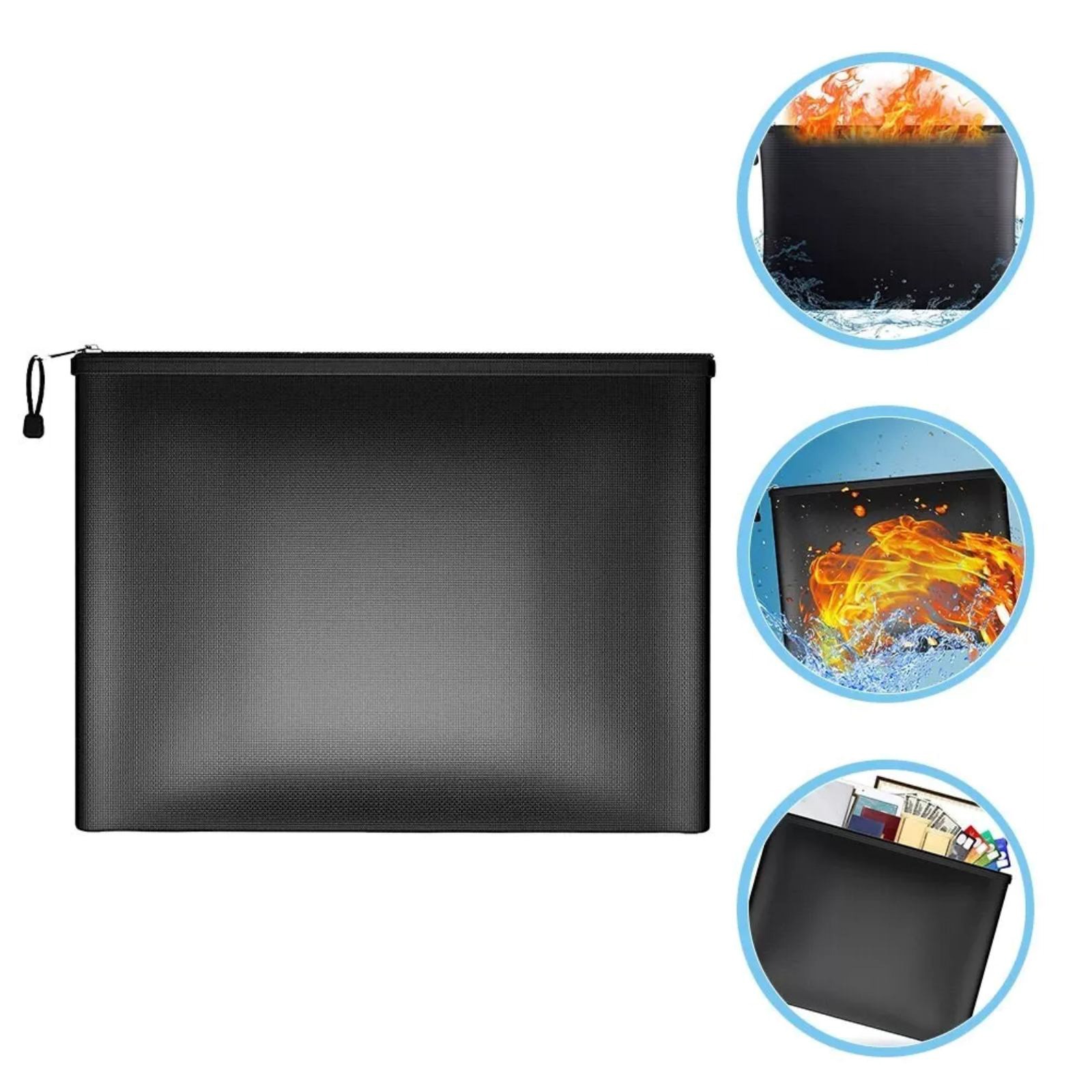 1 PC Fireproof Waterproof Document Envelope File Folder Cash Pouch Document Bag