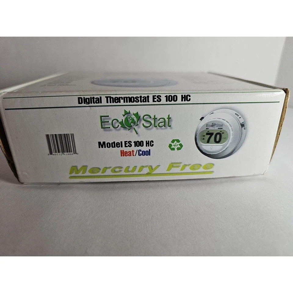 Ecostat Digital Heat/cool Thermostat 24V Mercury Free 5-1/2" Round Plate New OB