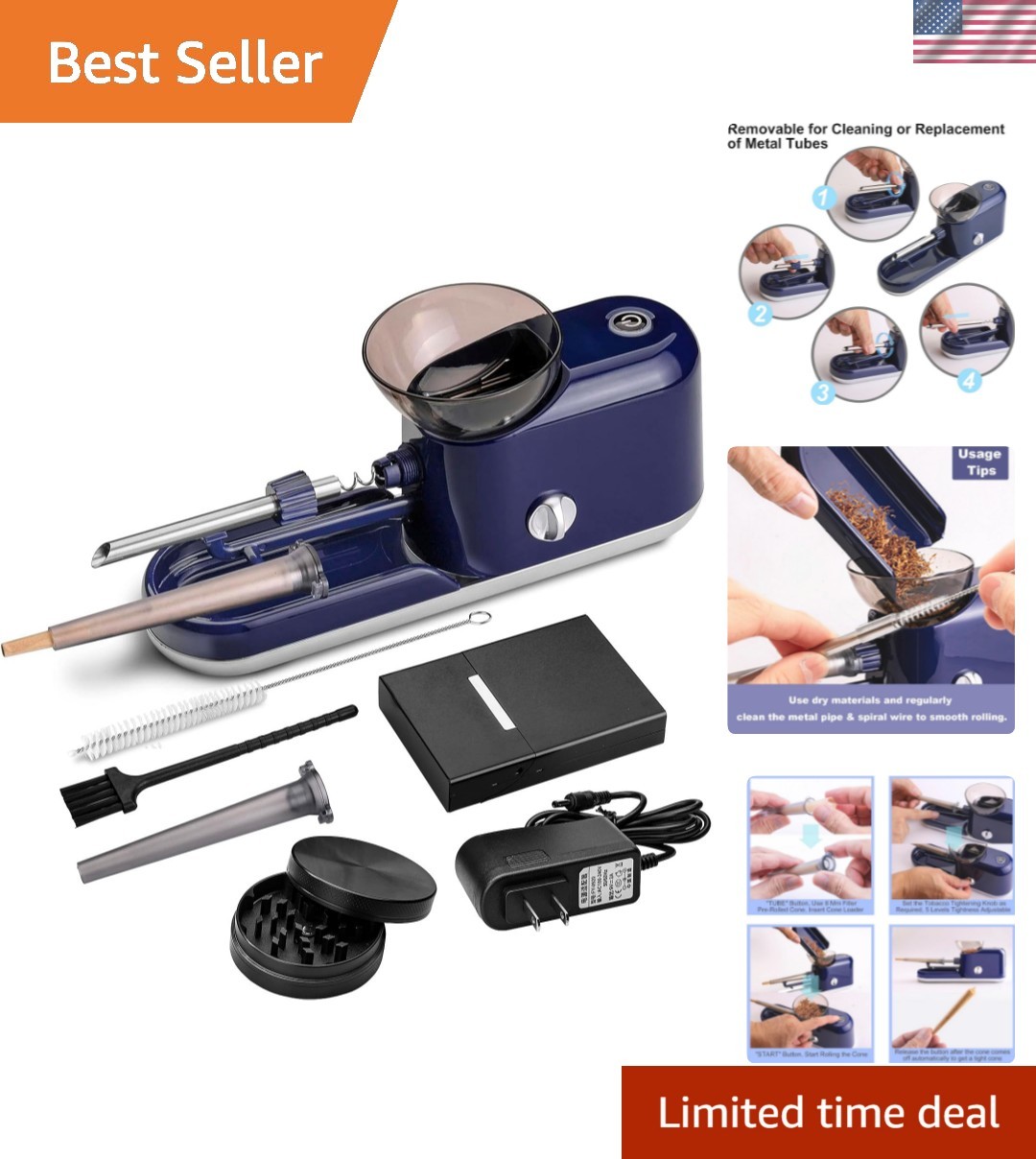 Mess-Free Pre Roll Machines: Electric Grinder & Aluminum Case for Easy Rolling